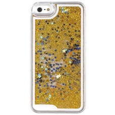 Чехол-накладка Windigital для iPhone 4/4S Water with Glitter (золотой)