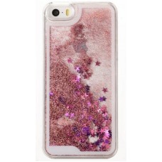 Чехол-накладка Windigital для iPhone 5/5S Water with Glitter (розовый)