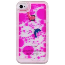 Чехол-накладка Windigital для iPhone 4/4S Water Dolphin (розовый)